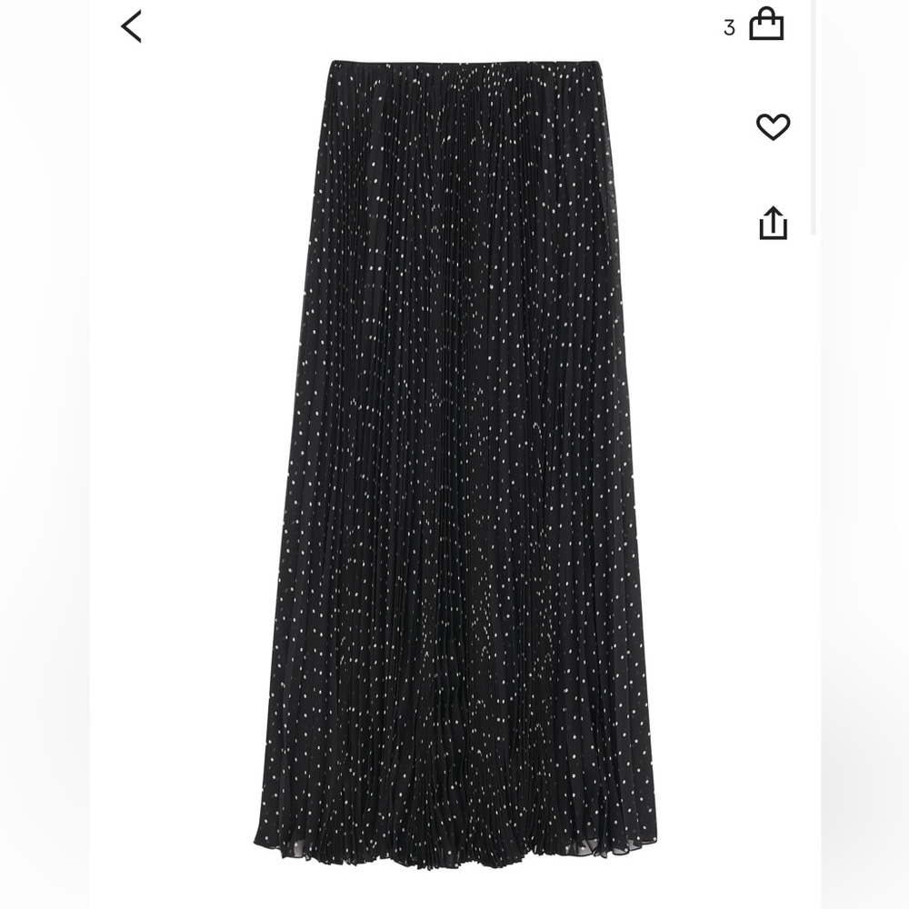 Saint Laurent polka dot pleated skirt 36